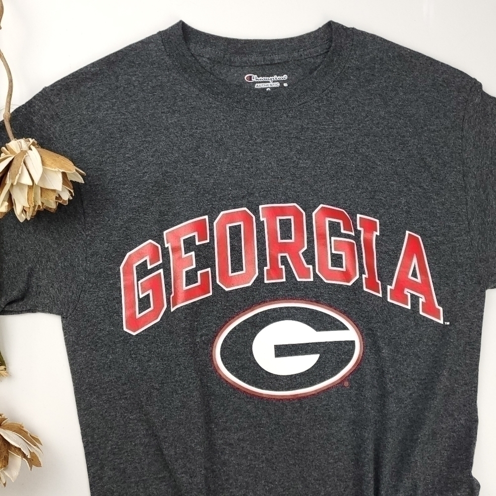 New Champion Grey Georgia Bulldog College Tee S - Picture 4 of 10